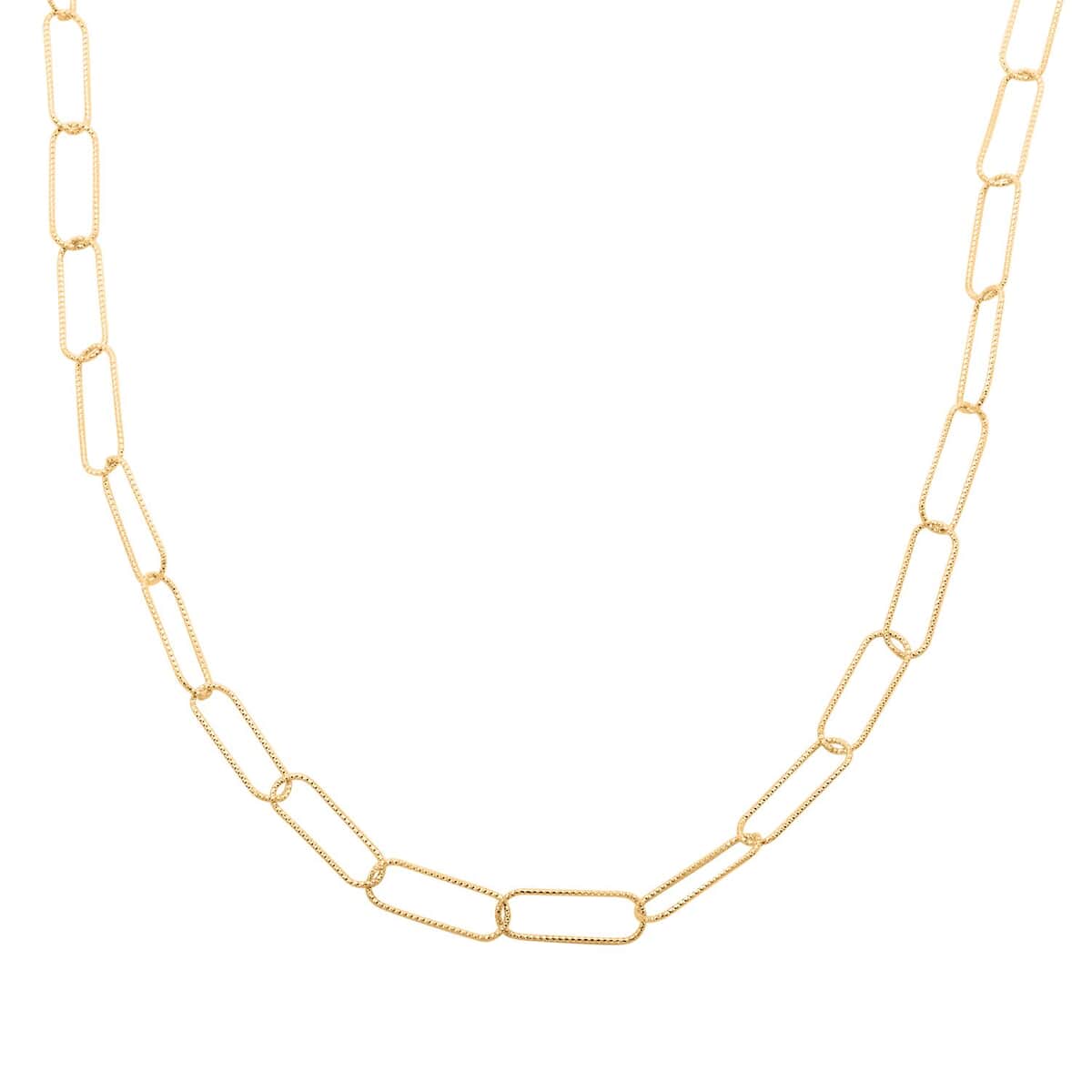 Italian 14K Yellow Gold Over Sterling Silver Paperclip Chain Necklace 22 Inches 7.10 Grams image number 0