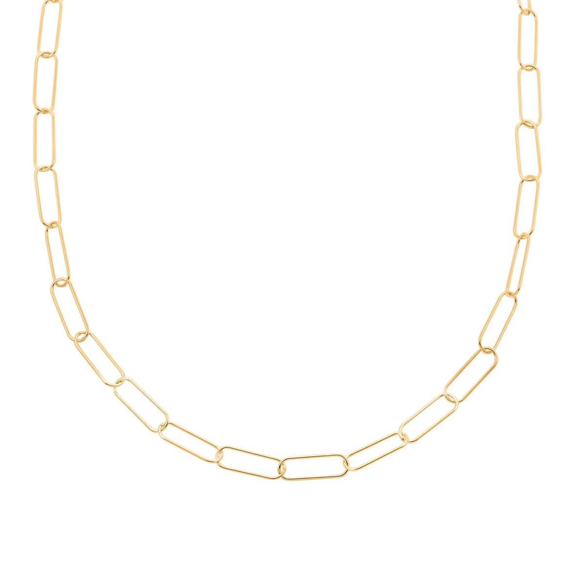 Italian 14K Yellow Gold Over Sterling Silver Paperclip Chain Necklace 22 Inches 7.30 Grams image number 0