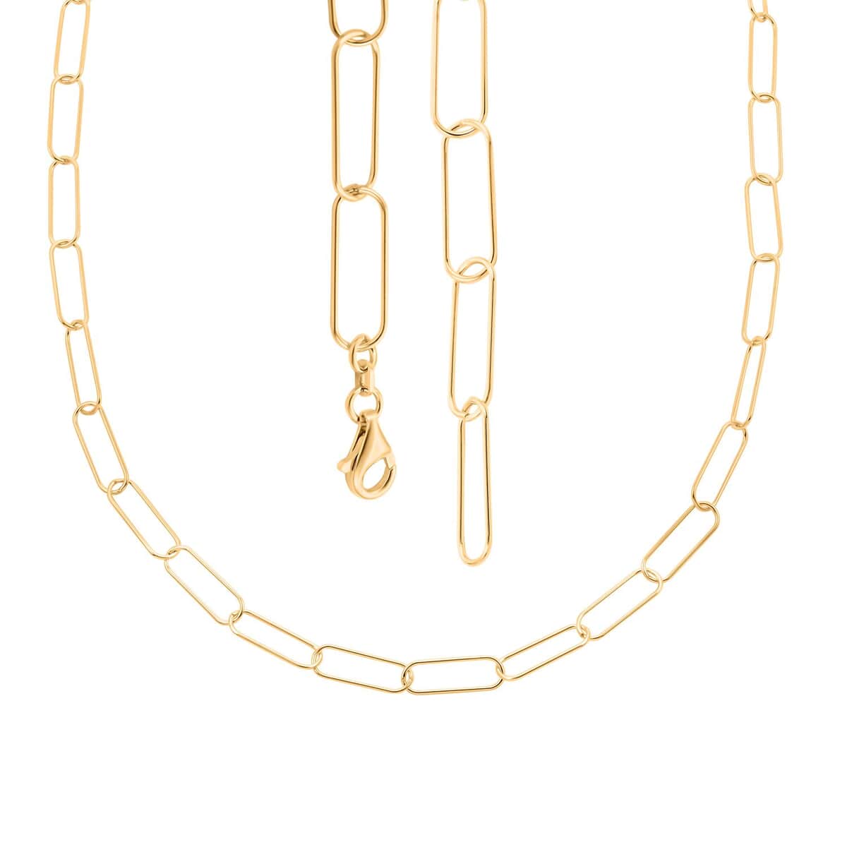 Italian 14K Yellow Gold Over Sterling Silver Paperclip Chain Necklace 22 Inches 7.30 Grams image number 3