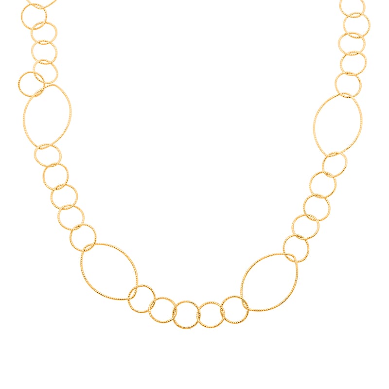 Italian 14K Yellow Gold Over Sterling Silver Chain Necklace 24 Inches 9.40 Grams