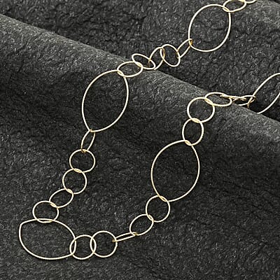 Italian 14K Yellow Gold Over Sterling Silver Chain Necklace 24 Inches 9.40 Grams