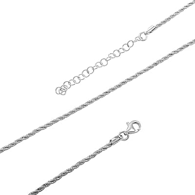 Italian Rhodium Over Sterling Silver Wrapped Snake Chain Necklace 20-22 Inches 6.90 Grams