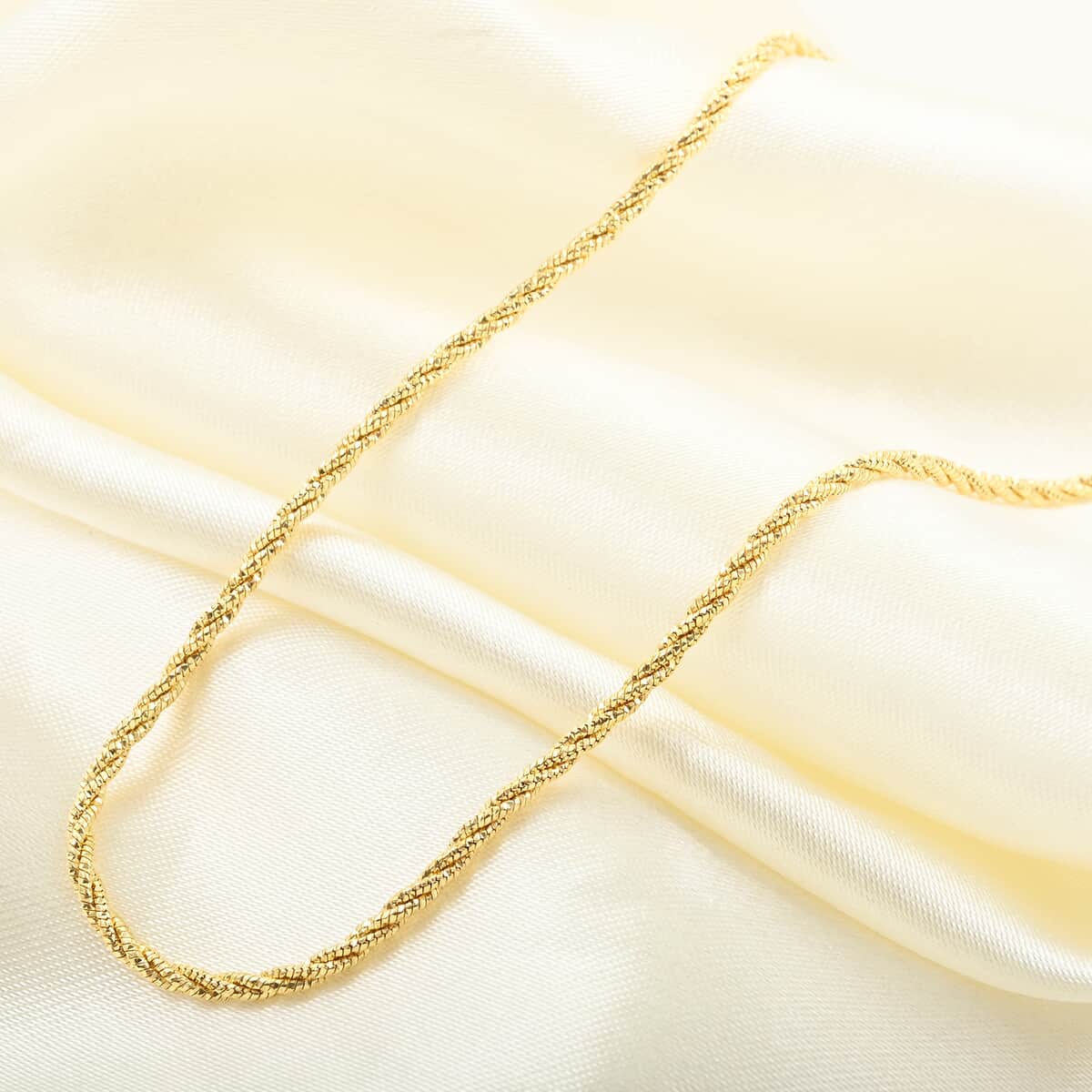 Italian 14K Yellow Gold Over Sterling Silver Wrapped Snake Chain Necklace 20-22 Inches 6.90 Grams image number 1