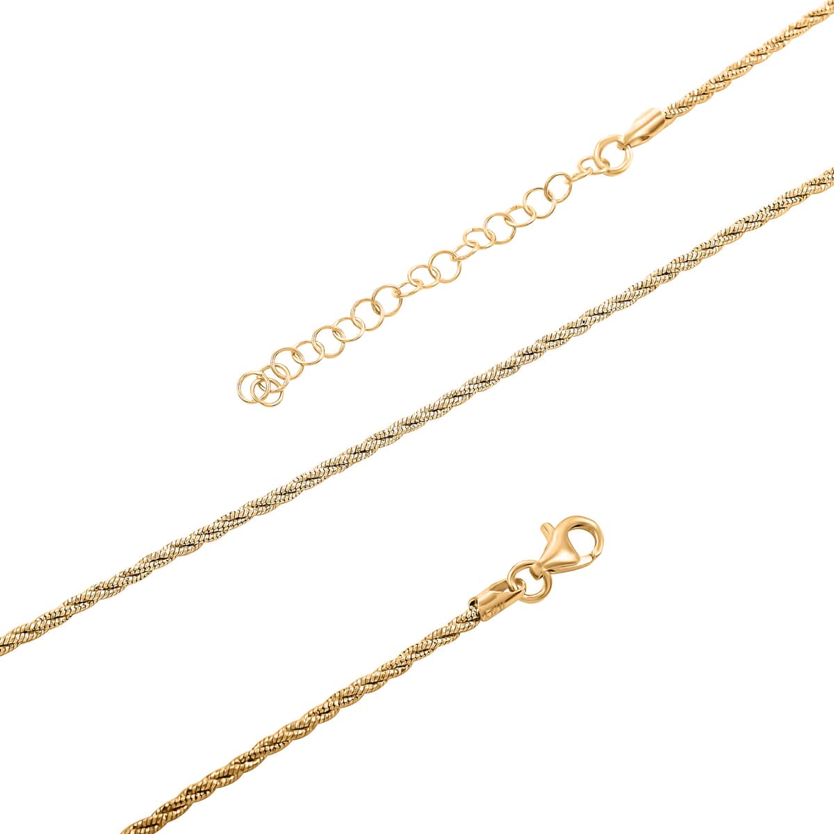 Italian 14K Yellow Gold Over Sterling Silver Wrapped Snake Chain Necklace 20-22 Inches 6.90 Grams image number 2