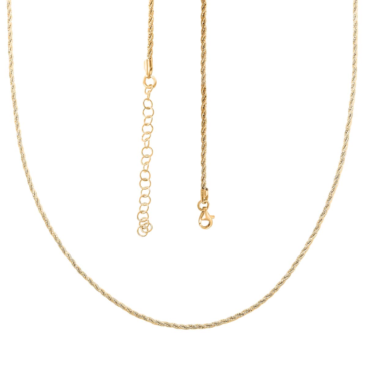 Italian 14K Yellow Gold Over Sterling Silver Wrapped Snake Chain Necklace 20-22 Inches 6.90 Grams image number 3