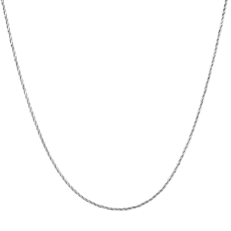 Italian Rhodium Over Sterling Silver Wrapped Snake Chain Necklace 20 Inches 7.85 Grams