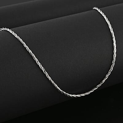 Italian Rhodium Over Sterling Silver Wrapped Snake Chain Necklace 20 Inches 7.85 Grams