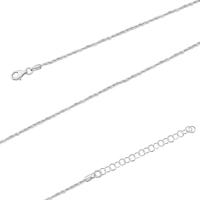 Italian Rhodium Over Sterling Silver Wrapped Snake Chain Necklace 20 Inches 7.85 Grams