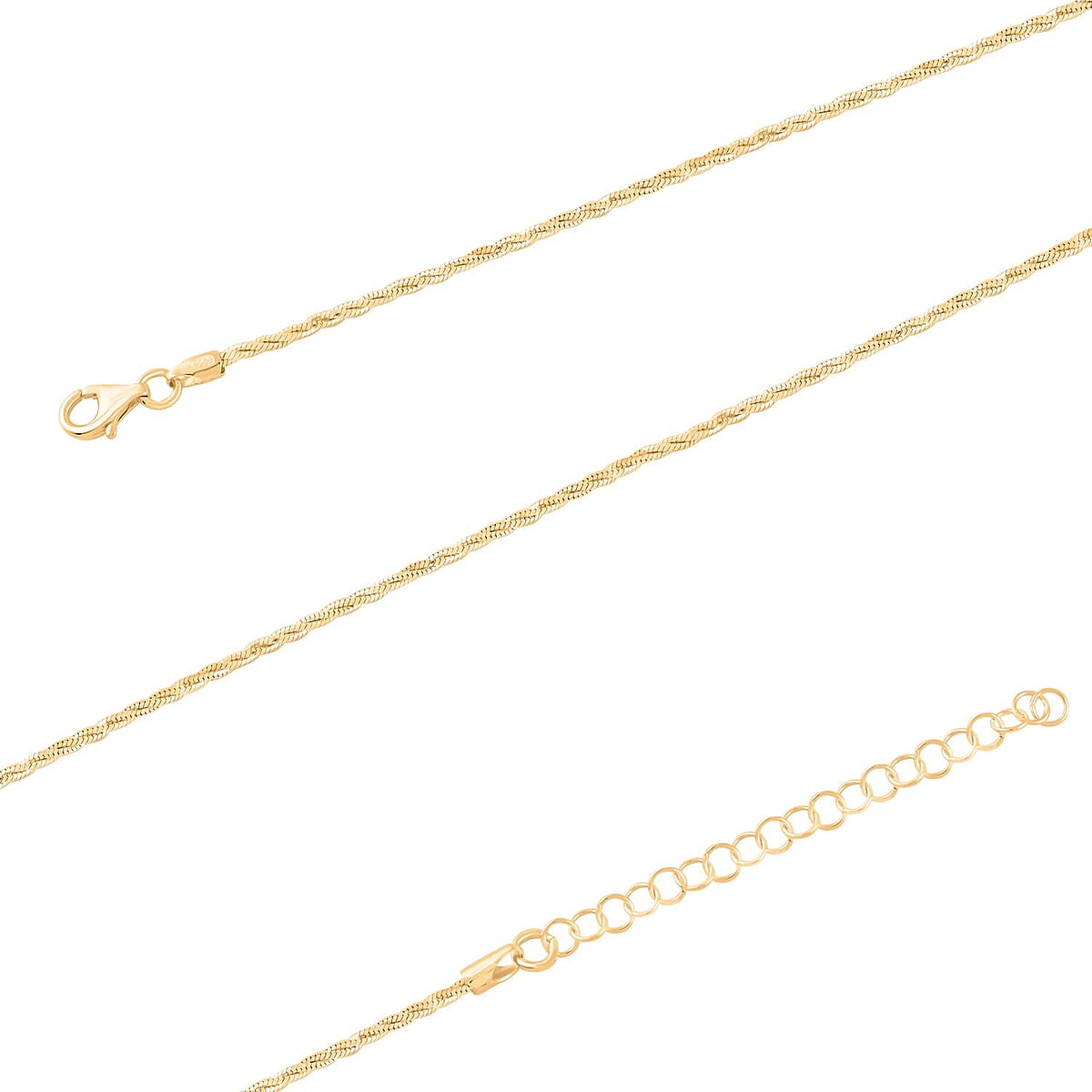 Italian 14K Yellow Gold Over Sterling Silver Wrapped Snake Chain Necklace 20 Inches 7.85 Grams image number 2