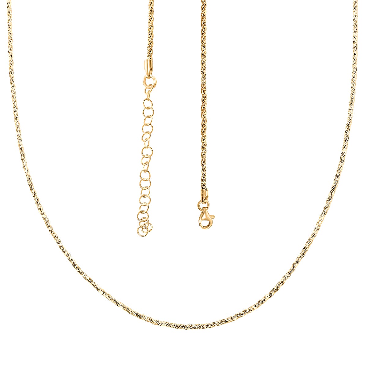 Italian 14K Yellow Gold Over Sterling Silver Wrapped Snake Chain Necklace 20 Inches 7.85 Grams image number 3