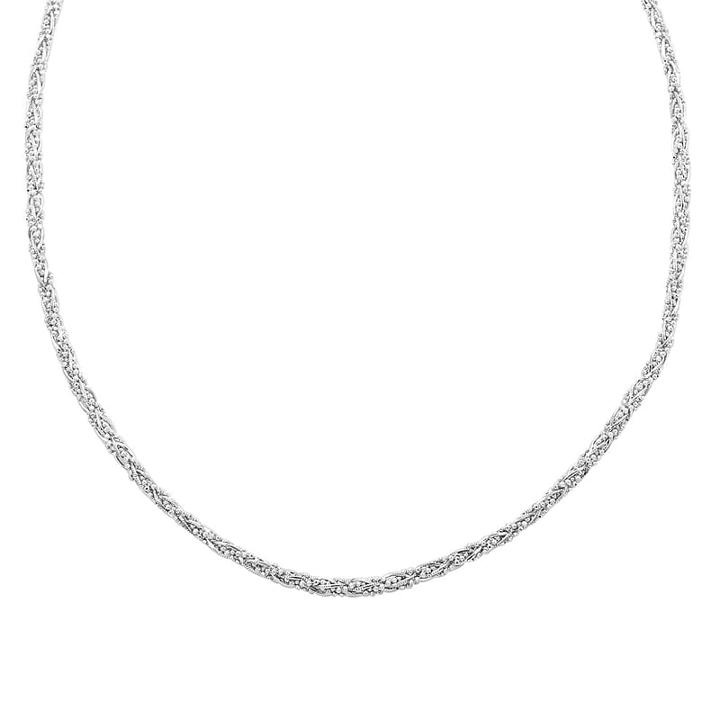 Italian Sterling Silver Round Diamond-cut Chain Necklace 18 Inches 21 Grams