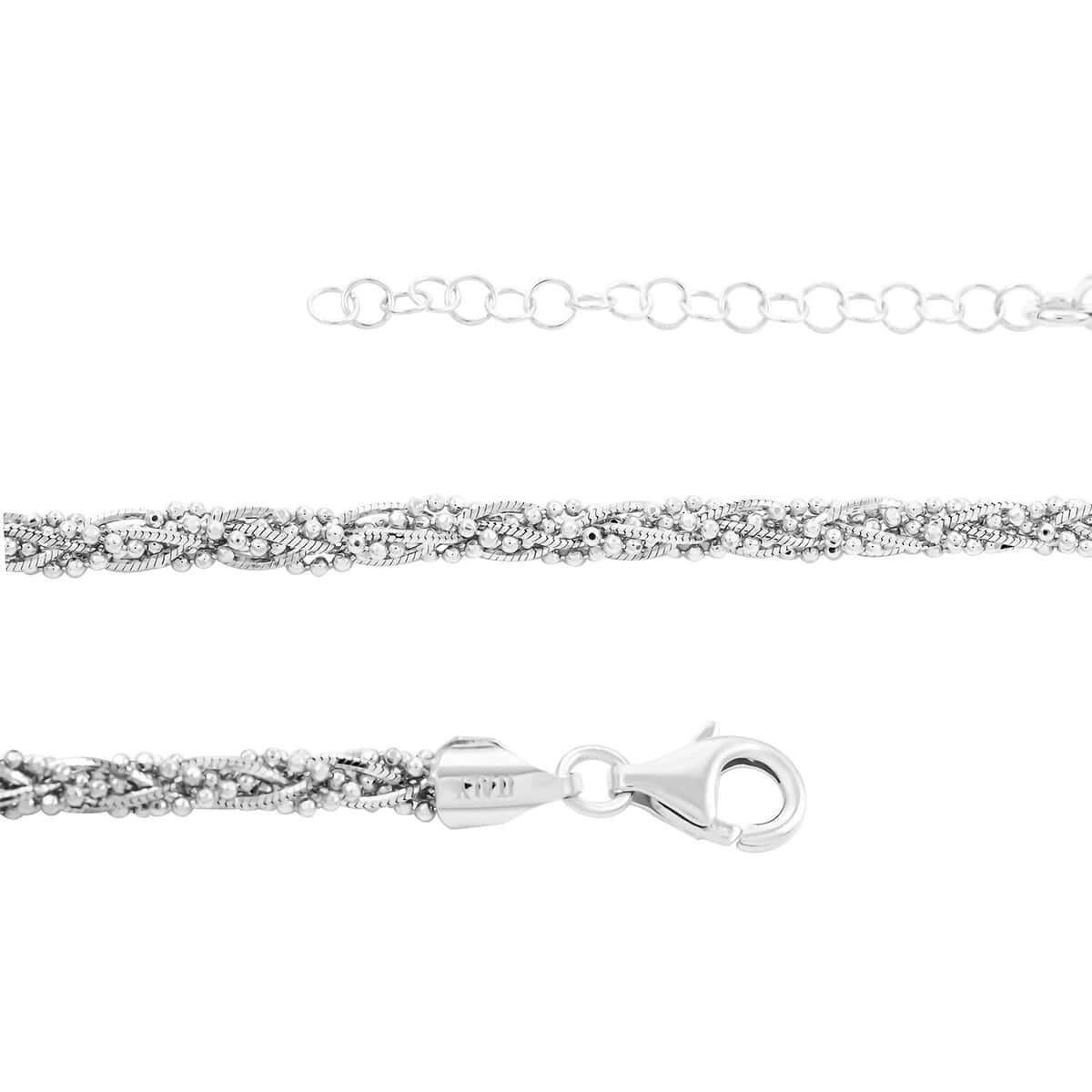 Italian Sterling Silver Round Diamond-cut Chain Necklace 18 Inches 21 Grams image number 2