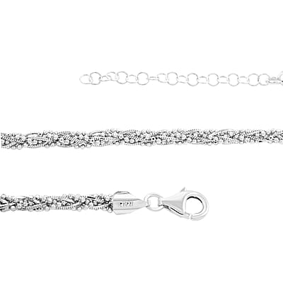 Italian Sterling Silver Round Diamond-cut Chain Necklace 18 Inches 21 Grams