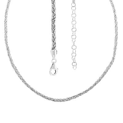Italian Sterling Silver Round Diamond-cut Chain Necklace 18 Inches 21 Grams