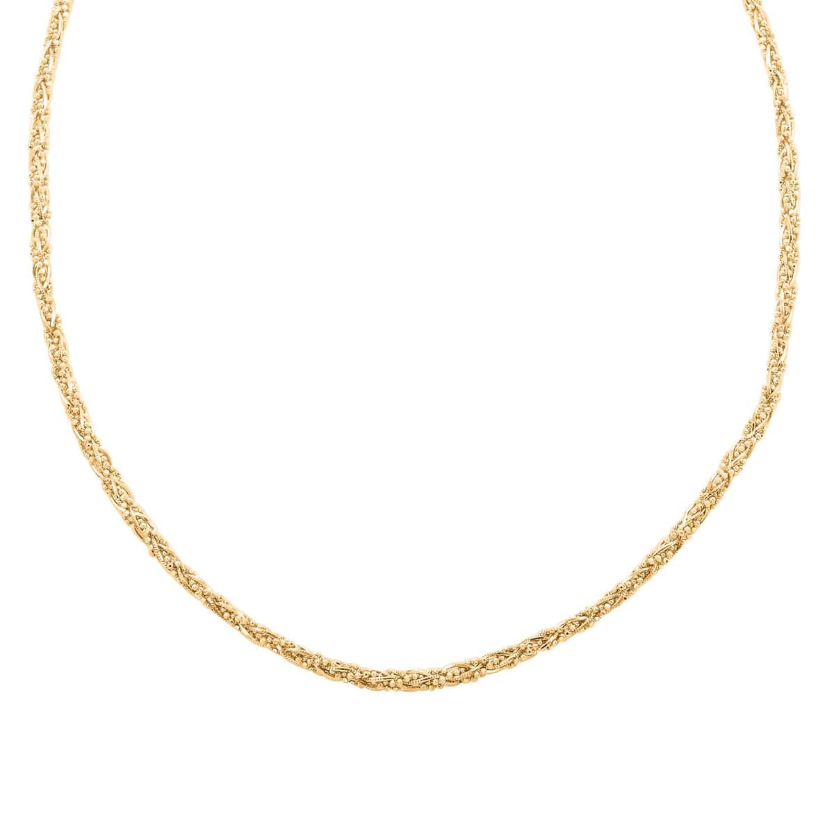 Italian 14K Yellow Gold Over Sterling Silver Round Diamond-cut Chain Necklace 18 Inches 21 Grams image number 0