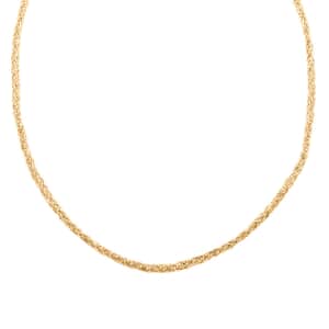 Italian 14K Yellow Gold Over Sterling Silver Round Diamond-cut Chain Necklace 18 Inches 21 Grams