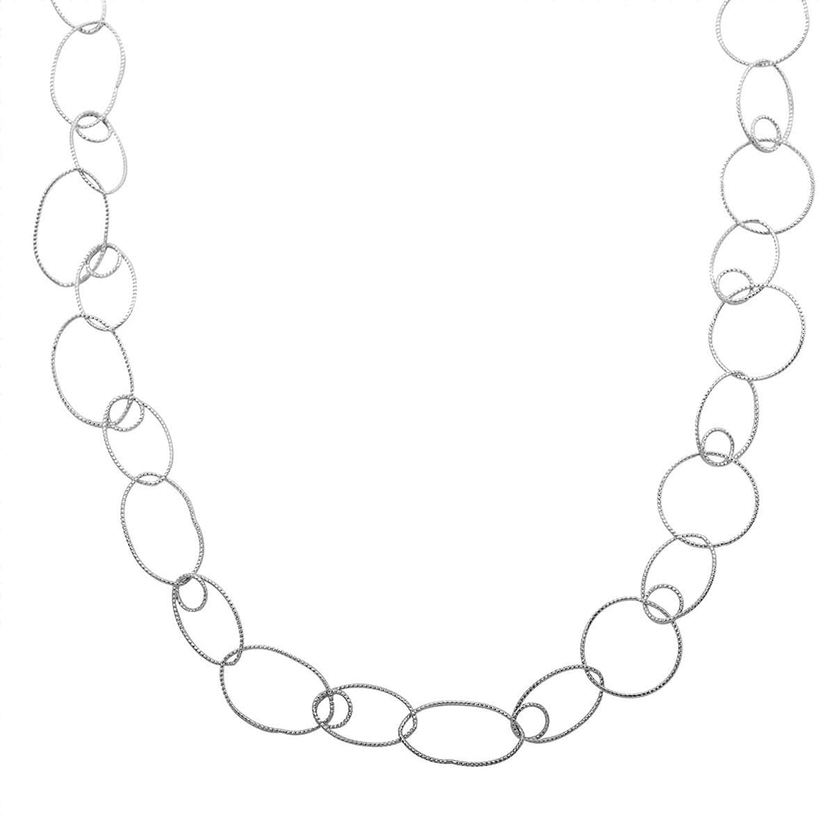 Italian Sterling Silver Link Chain Necklace 23 Inches 9.75 Grams image number 0