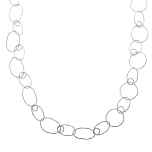 Italian Sterling Silver Link Chain Necklace 23 Inches 9.75 Grams