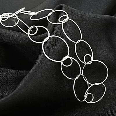 Italian Sterling Silver Link Chain Necklace 23 Inches 9.75 Grams