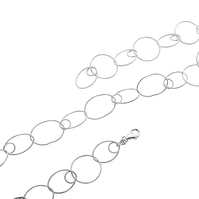 Italian Sterling Silver Link Chain Necklace 23 Inches 9.75 Grams