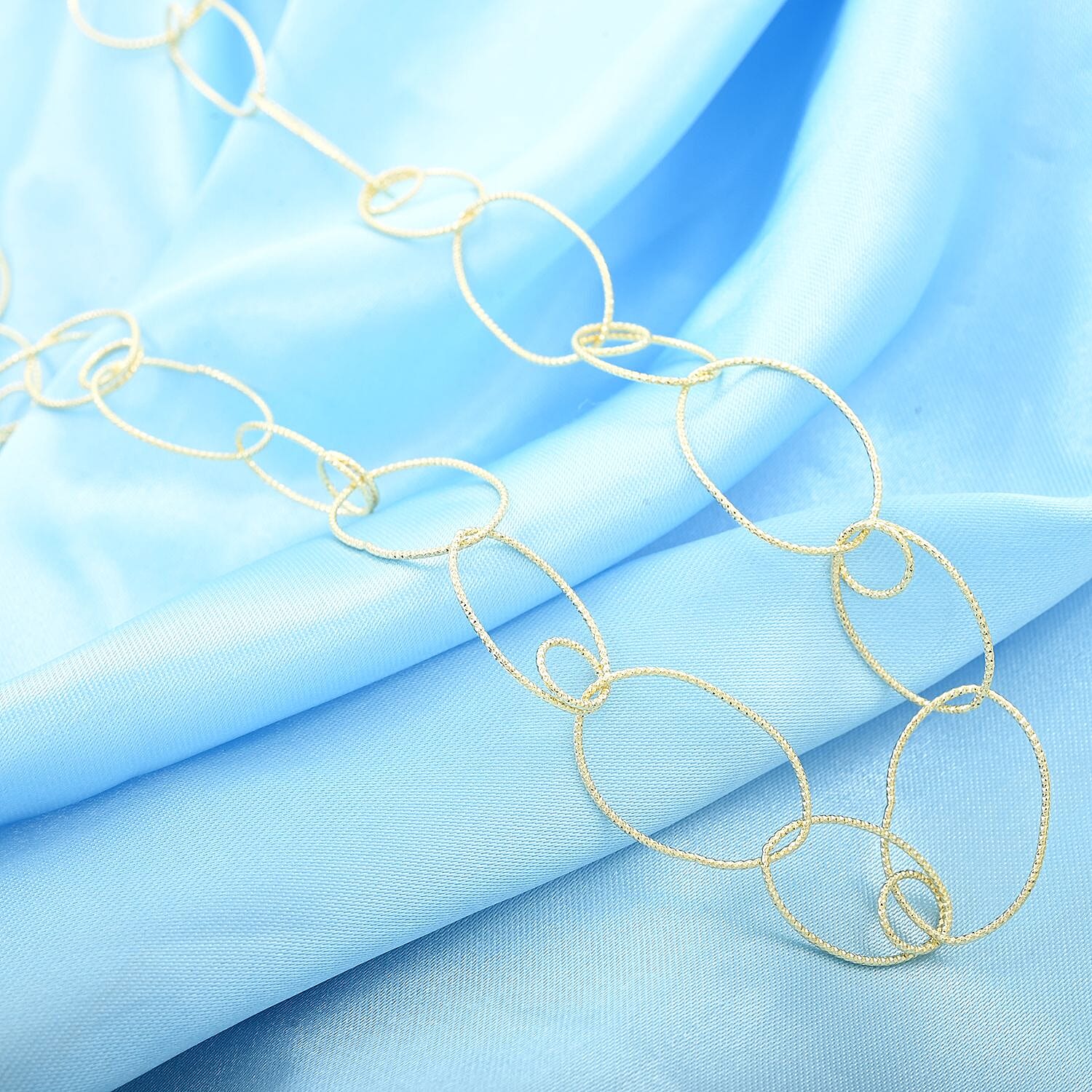 Italian 14K Yellow Gold Over Sterling Silver Link Chain Necklace 24 Inches 9.70 Grams