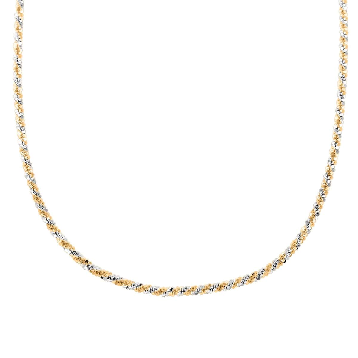 Italian 14K Yellow Gold Over and Sterling Silver Sparkle Chain Necklace 20-22 Inches 12.80 Grams image number 0