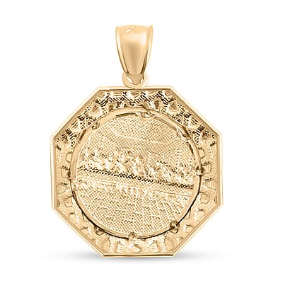 Made in America 10K Yellow and White Gold Supper Medallion Pendant 2.6 Grams