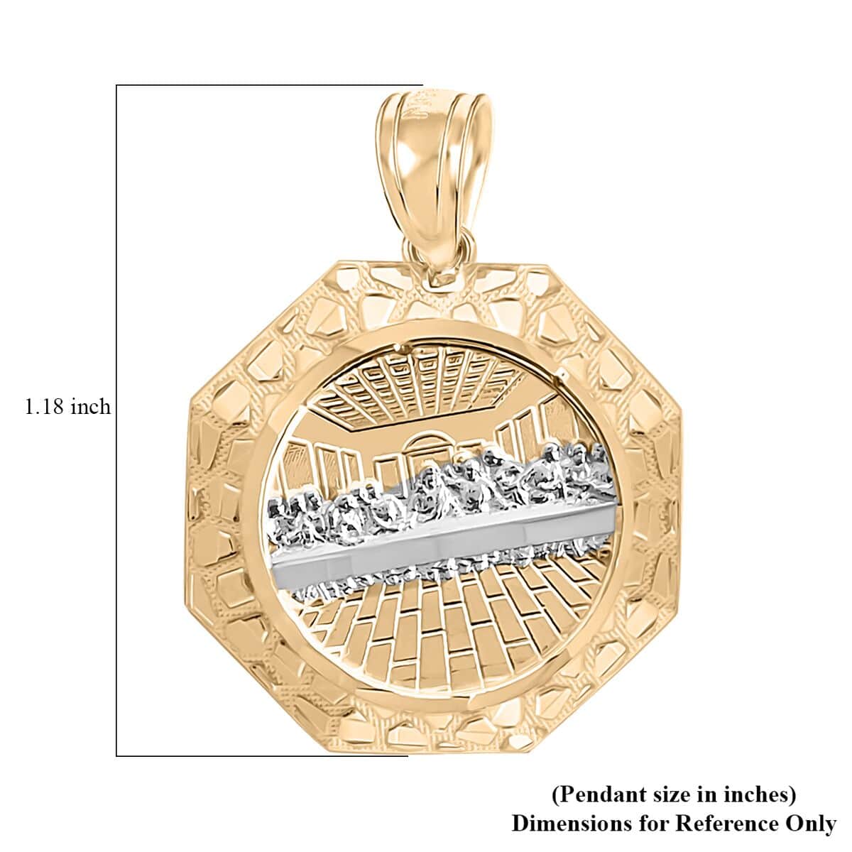 Made in America 10K Yellow and White Gold Supper Medallion Pendant 2.6 Grams image number 5