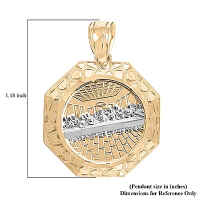 Made in America 10K Yellow and White Gold Supper Medallion Pendant 2.6 Grams