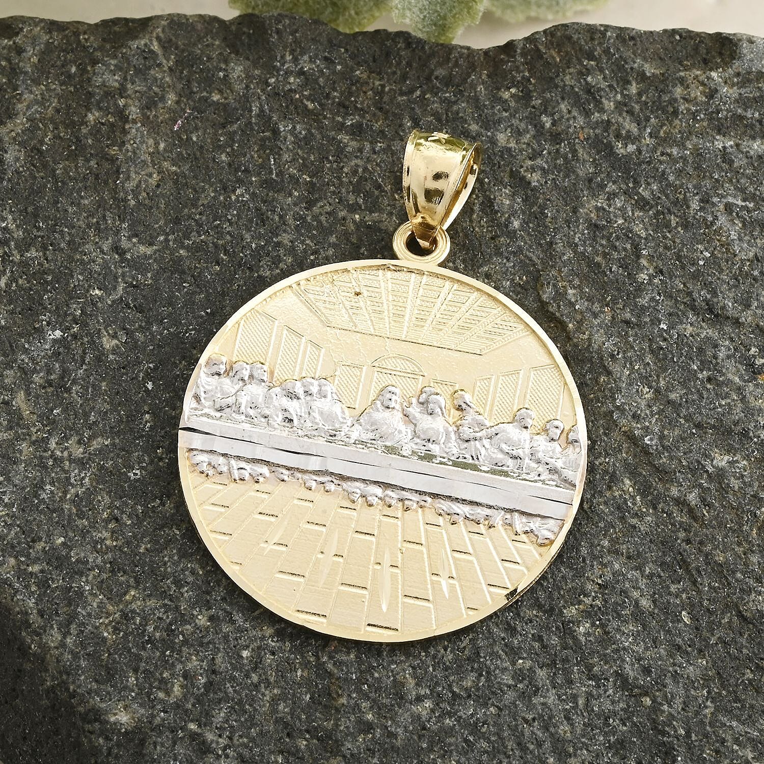 Made in America 10K Yellow and White Gold Supper Pendant without Chain 2.60 Grams