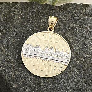 Made in America 10K Yellow and White Gold Supper Pendant without Chain 2.60 Grams