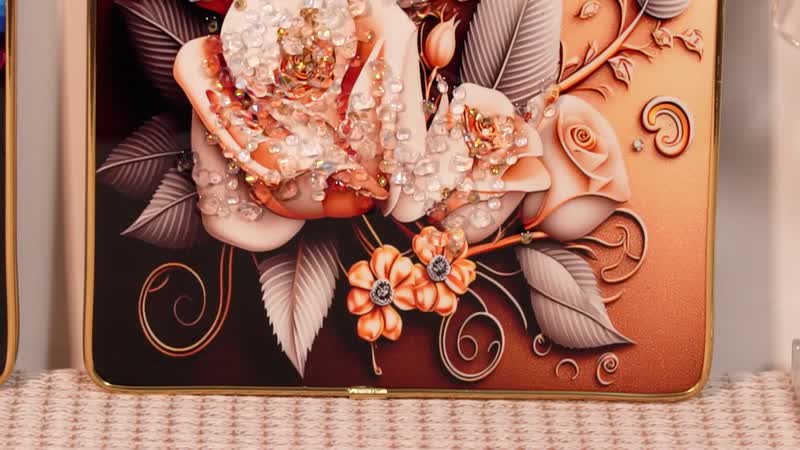 Set of 3 Flower Crystal Painting with PC Frame (7.87"x9.84")