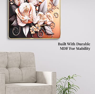 Set of 3 Flower Crystal Painting with PC Frame