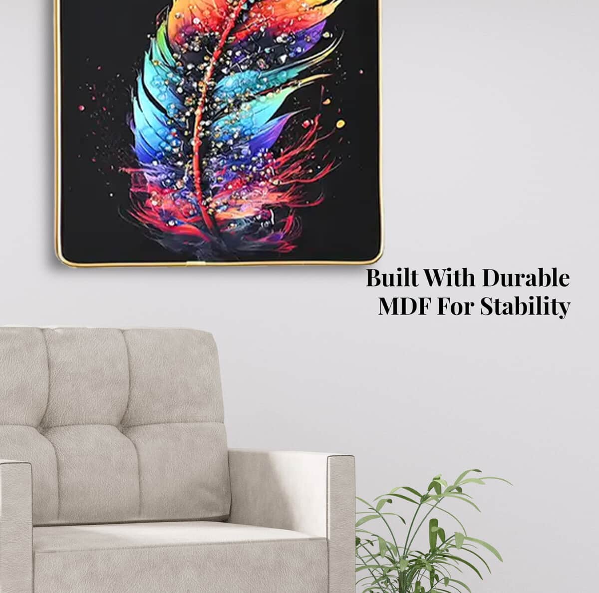 Set of 3 Feather Crystal Painting with PC Frame image number 4