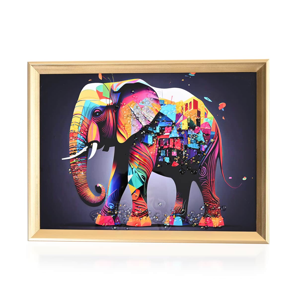 Elephant Crystal Painting with Frame (11.81"x15.74") image number 0