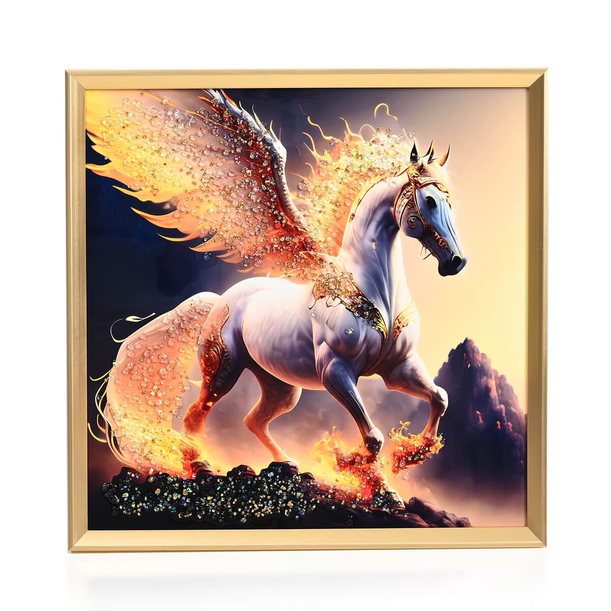 Horse Crystal Painting with Frame (19.68"x19.68") image number 0