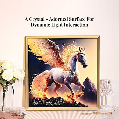 Horse Crystal Painting with Frame