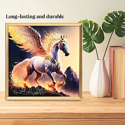 Horse Crystal Painting with Frame