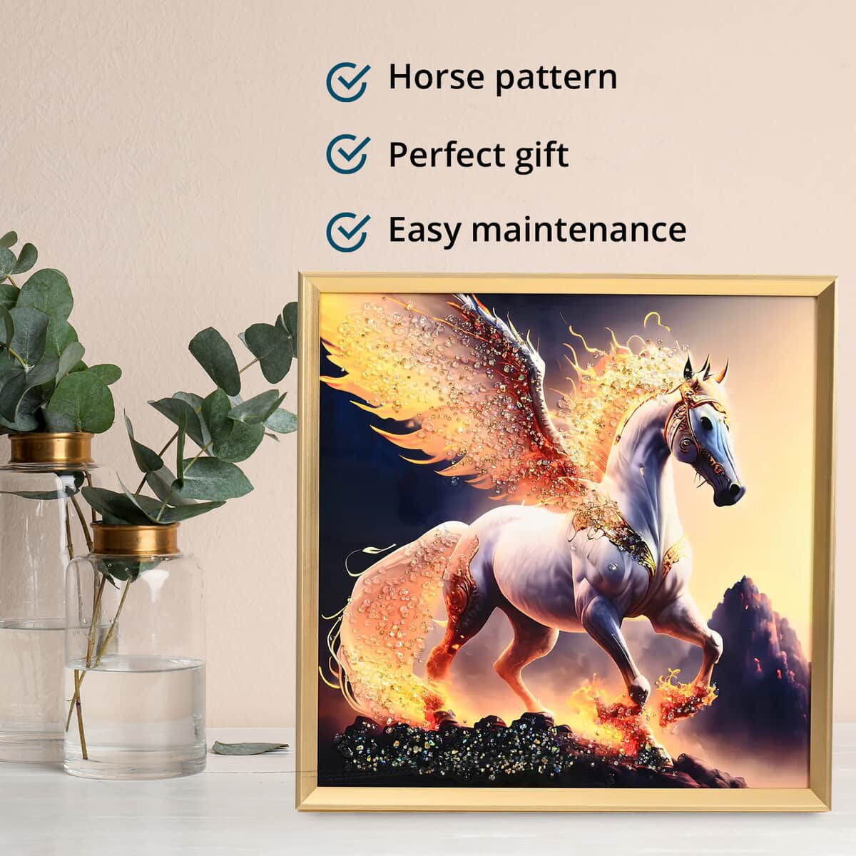 Horse Crystal Painting with Frame image number 4