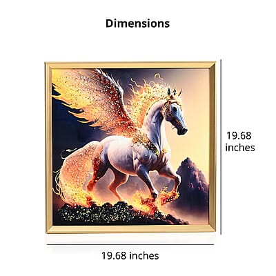 Horse Crystal Painting with Frame
