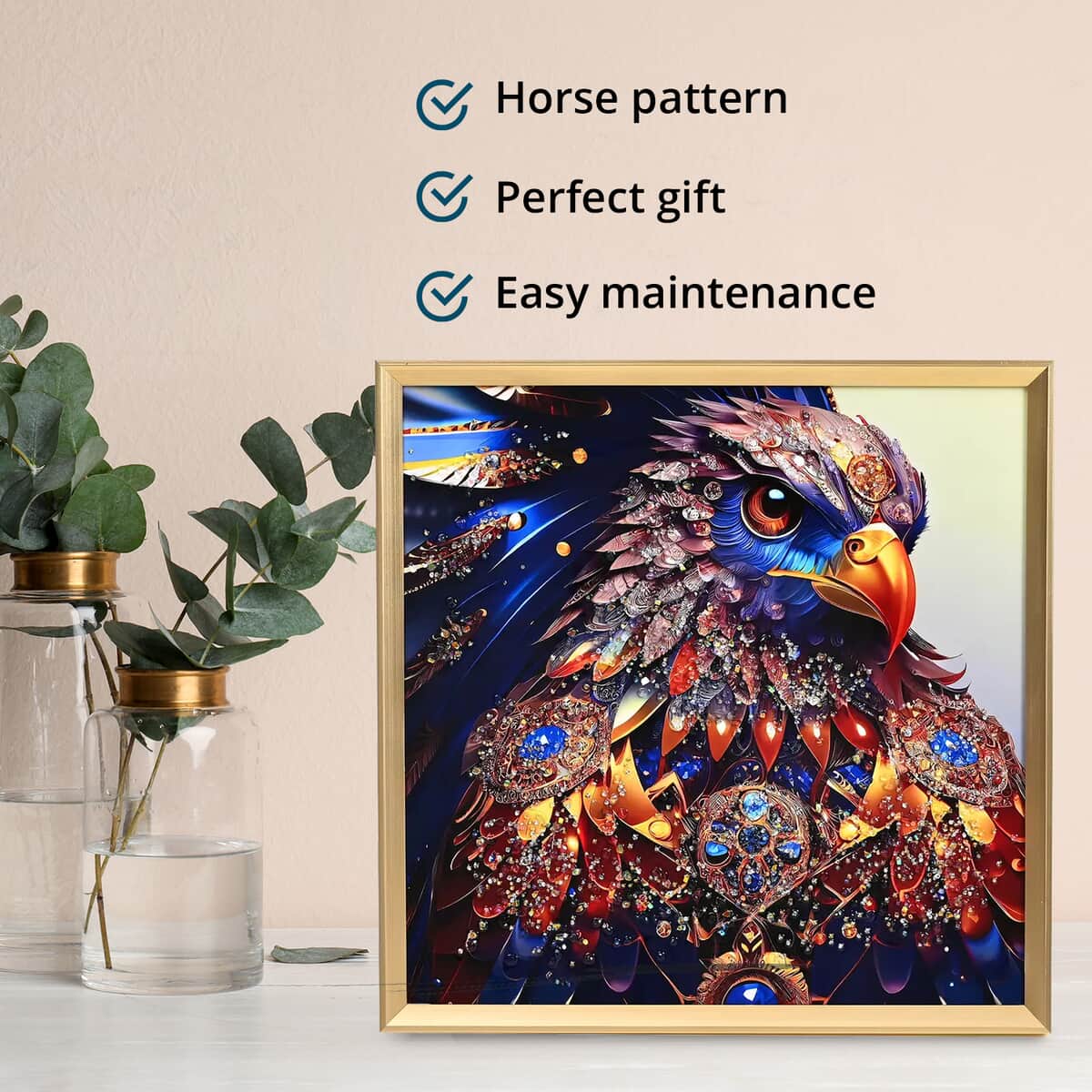 Eagle Crystal Painting with Frame image number 4