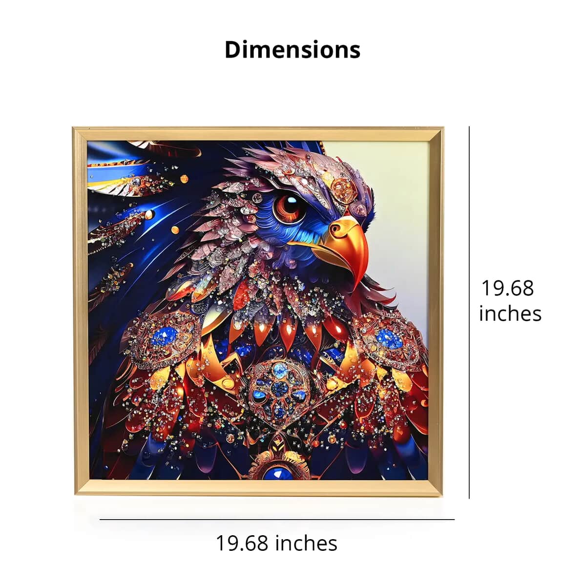 Eagle Crystal Painting with Frame image number 6