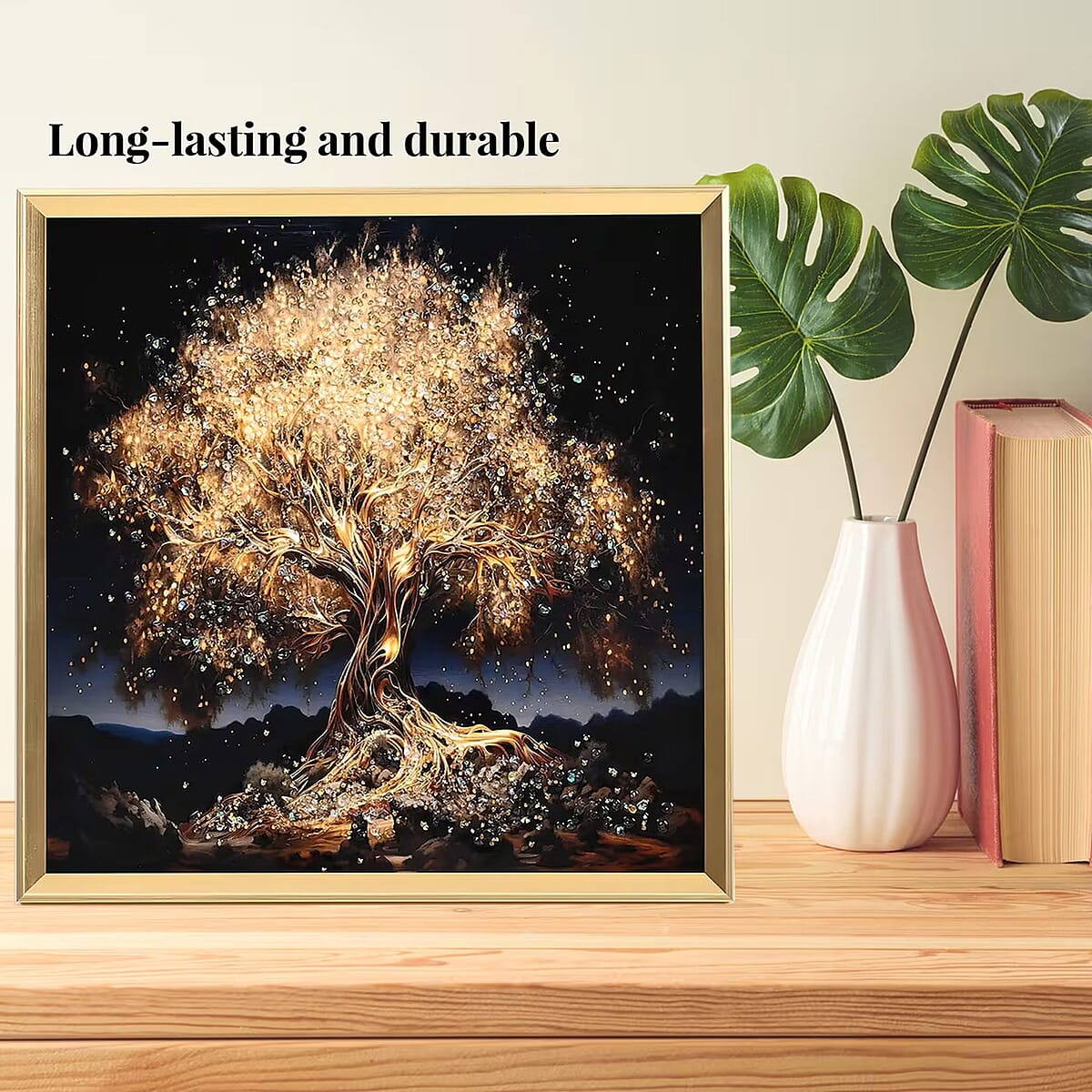 Golden Tree Crystal Painting with Frame image number 2