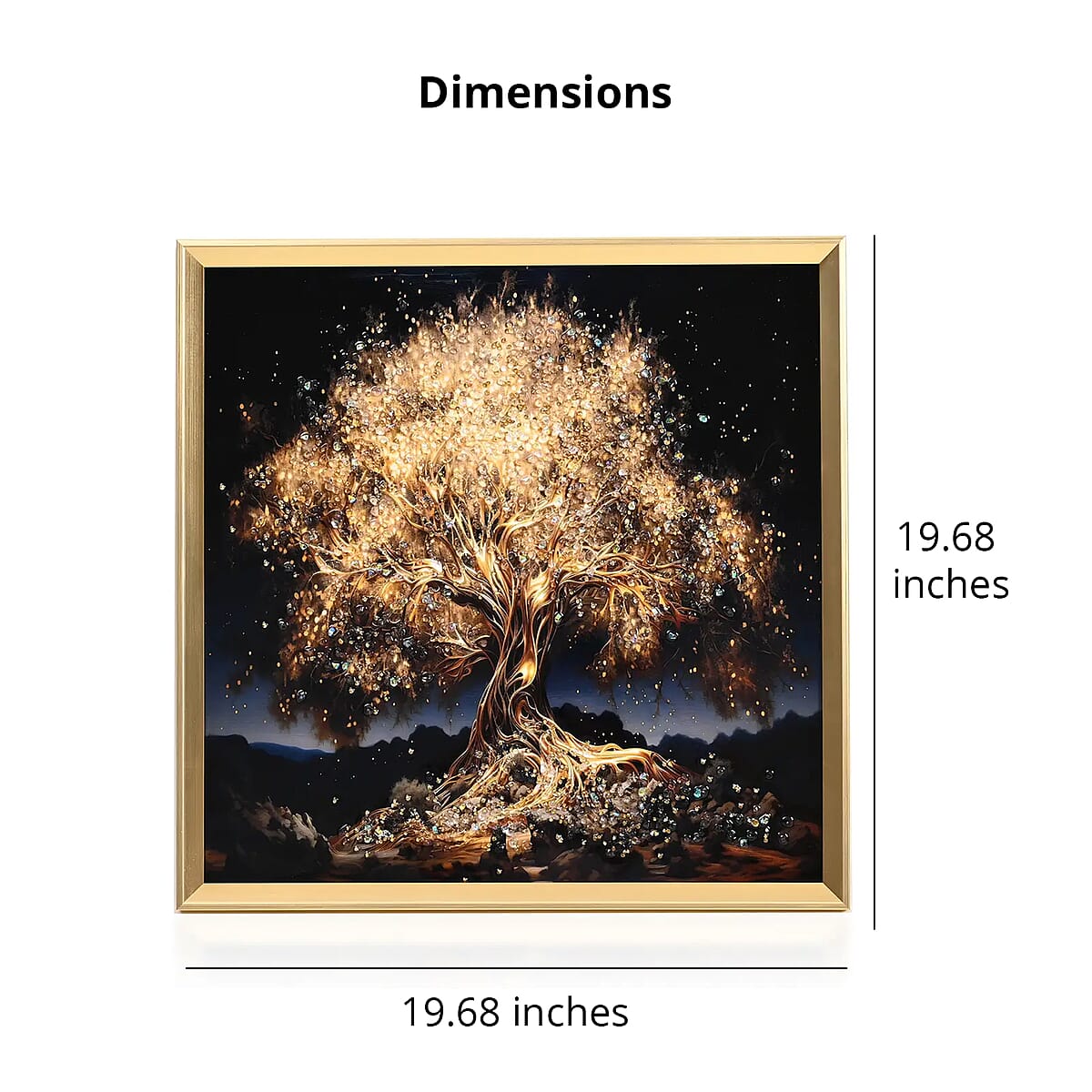 Golden Tree Crystal Painting with Frame image number 6