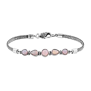 Bali Legacy Ethiopian Welo Opal Tulang Naga Chain Bracelet in Sterling Silver (8.00 In) 2.10 ctw