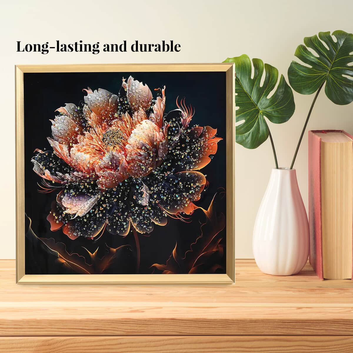 Big Flower Crystal Painting with Frame image number 2