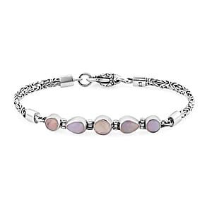 Bali Legacy Ethiopian Welo Opal Borobudur Chain Bracelet in Sterling Silver (6.50 In) 2.10 ctw