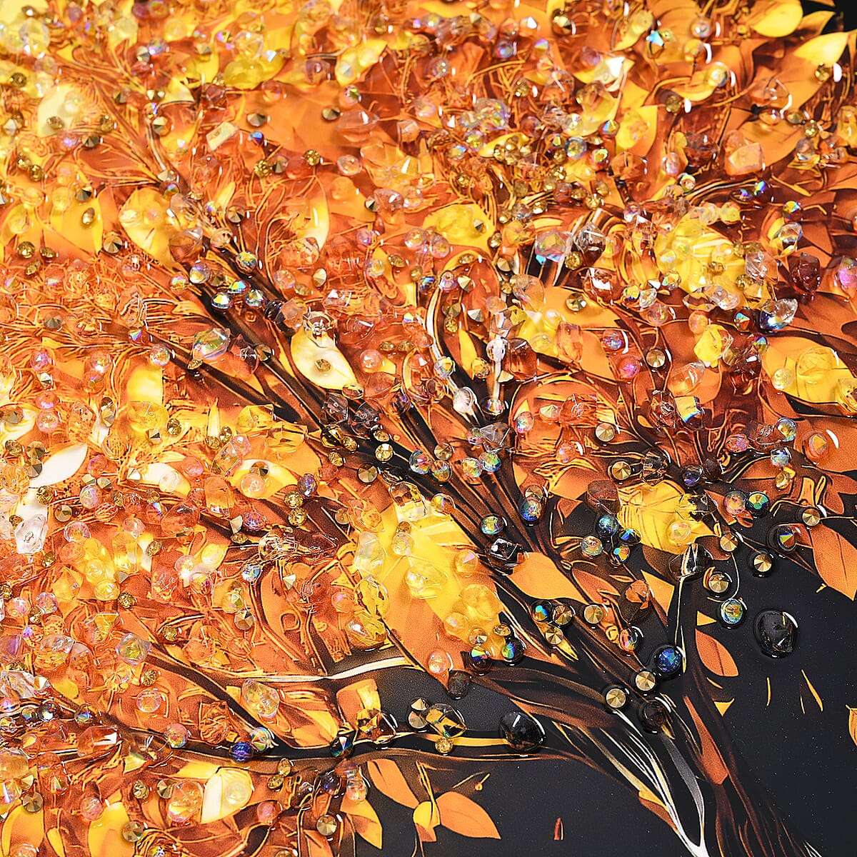 Golden Tree Crystal Painting With Frame image number 1