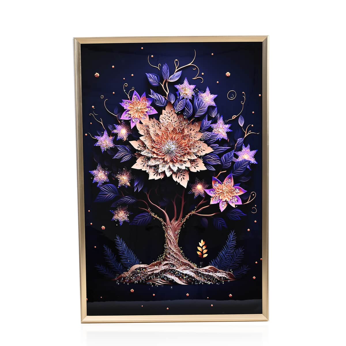 Flower Tree Crystal Painting With Frame image number 0