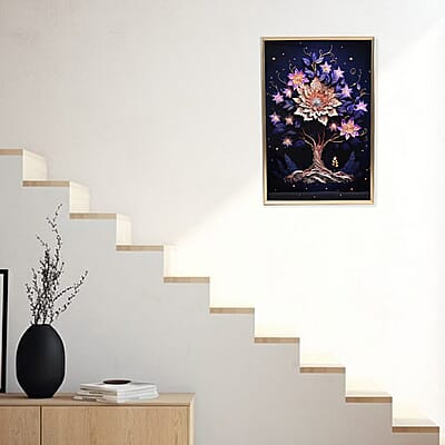 Flower Tree Crystal Painting With Frame